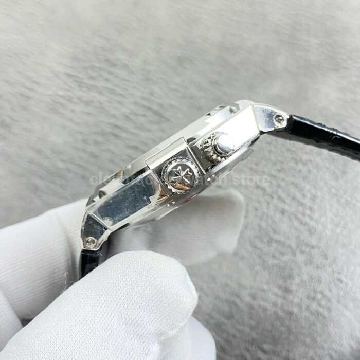 TWA Factory Vacheron Constantin Overseas Dual Time 47450 42mm Leather Strap White Dial - Image 6