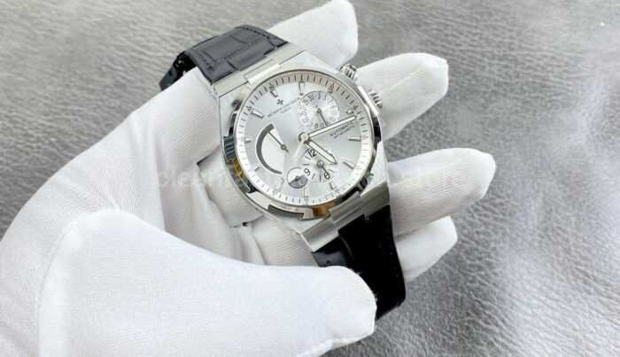 TWA Factory Vacheron Constantin Overseas Dual Time 47450 42mm Leather Strap White Dial - Image 4