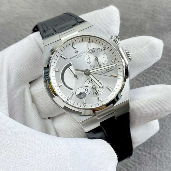TWA Factory Vacheron Constantin Overseas Dual Time 47450 42mm Leather Strap White Dial - Image 2