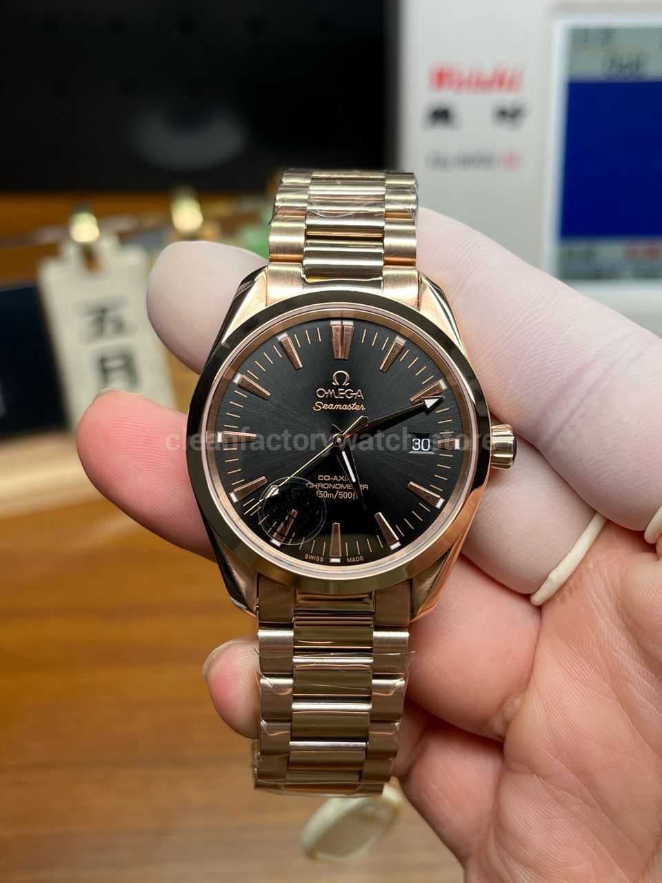VS Factory Omega Aqua Terra 150M 39mm rose gold watch