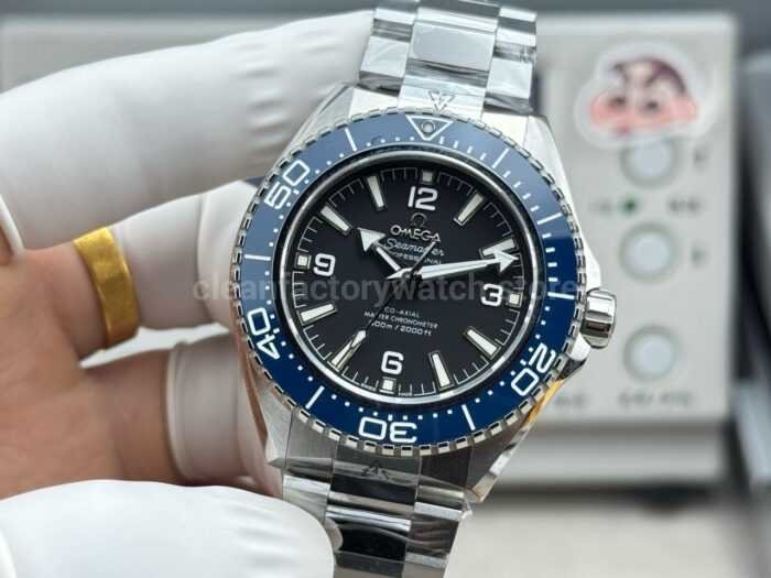 VS+ Factory Omega Seamaster Planet Ocean 600M 217.32.42.21.01.002 42mm Full Steel Blue Ceramic Black Dial - Image 4
