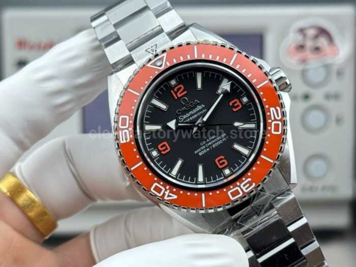 VS+ Factory Omega Seamaster Planet Ocean 600M 217.32.42.21.01.004 42mm Full Steel Orange Ceramic Black Dial - Image 4