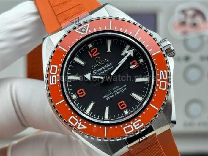 VS+ Factory Omega Seamaster Planet Ocean 600M 217.32.42.21.01.004 42mm Orange Rubber Strap Black Dial - Image 2