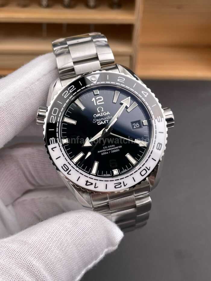 VS Factory Omega Seamaster Planet Ocean 600M 215.30.44.22.01.001 43.5mm Full Steel Black White Ceramic Bezel Arabic Numerals Black Dial - Image 3
