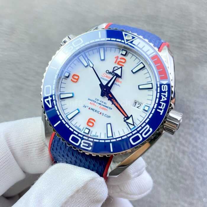 VS Factory Omega Seamaster Planet Ocean 600M 215.32.43.21.04.001 43.5mm Rubber Strap Arabic Numerals White Dial - Image 3