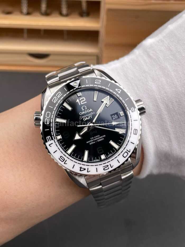 VS Factory Omega Seamaster Planet Ocean 600M 215.30.44.22.01.001 43.5mm Full Steel Black White Ceramic Bezel Arabic Numerals Black Dial - Image 4