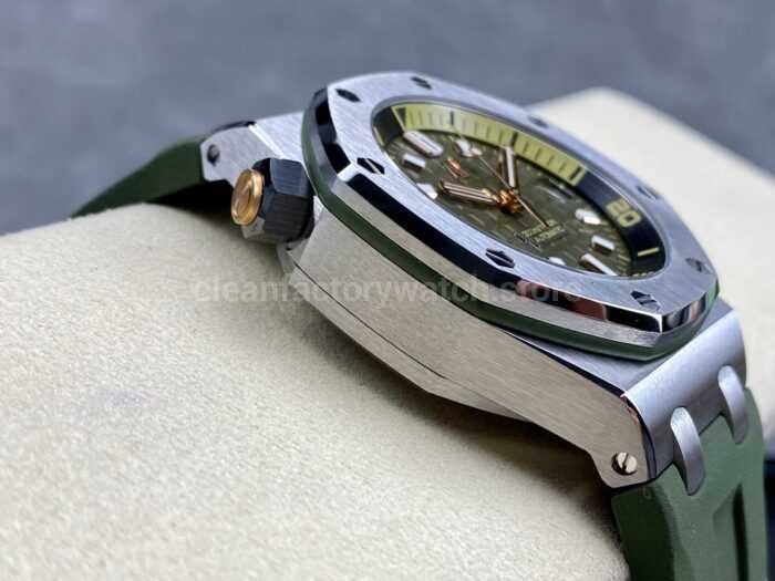 ZF Factory Audemars Piguet Royal Oak Offshore Diver 42mm 15720ST.OO.A052CA.01 Steel Avocado Green Dial - Image 5