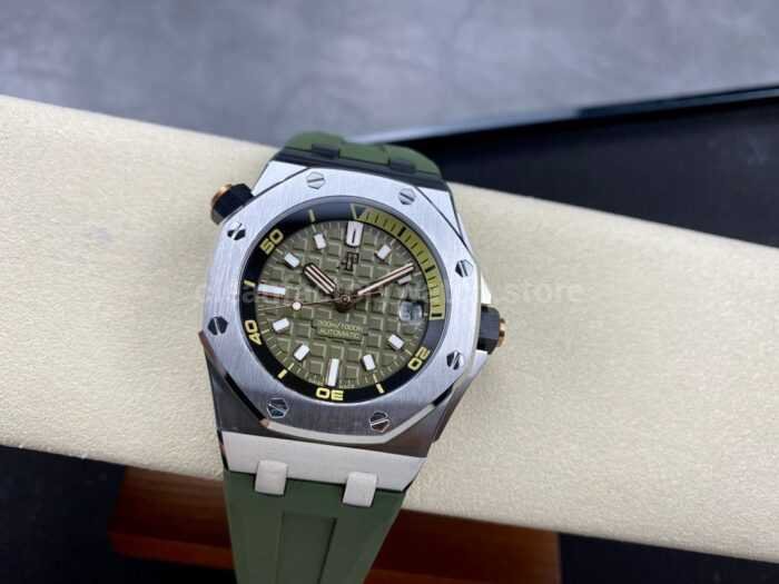 ZF Factory Audemars Piguet Royal Oak Offshore Diver 42mm 15720ST.OO.A052CA.01 Steel Avocado Green Dial - Image 4