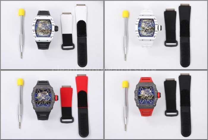 ZF Factory Richard Mille RM 35-01 Rafael Nadal 42mm Black Carbon Fiber Red Rubber Strap Skeletonized Dial - Image 10