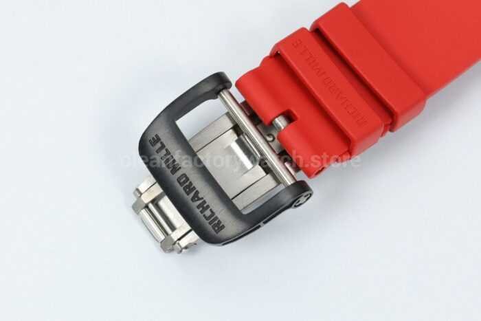 ZF Factory Richard Mille RM 35-01 Rafael Nadal 42mm Black Carbon Fiber Red Rubber Strap Skeletonized Dial - Image 9