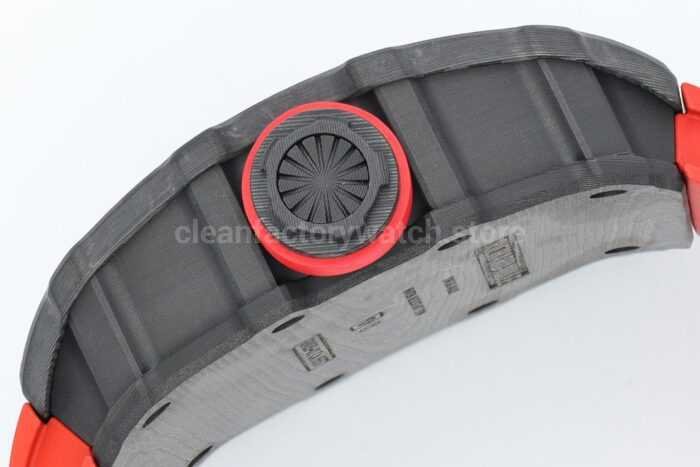 ZF Factory Richard Mille RM 35-01 Rafael Nadal 42mm Black Carbon Fiber Red Rubber Strap Skeletonized Dial - Image 7