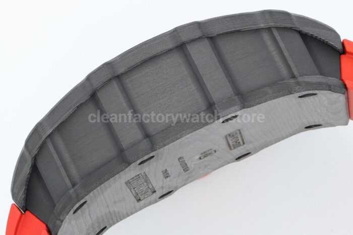 ZF Factory Richard Mille RM 35-01 Rafael Nadal 42mm Black Carbon Fiber Red Rubber Strap Skeletonized Dial - Image 6