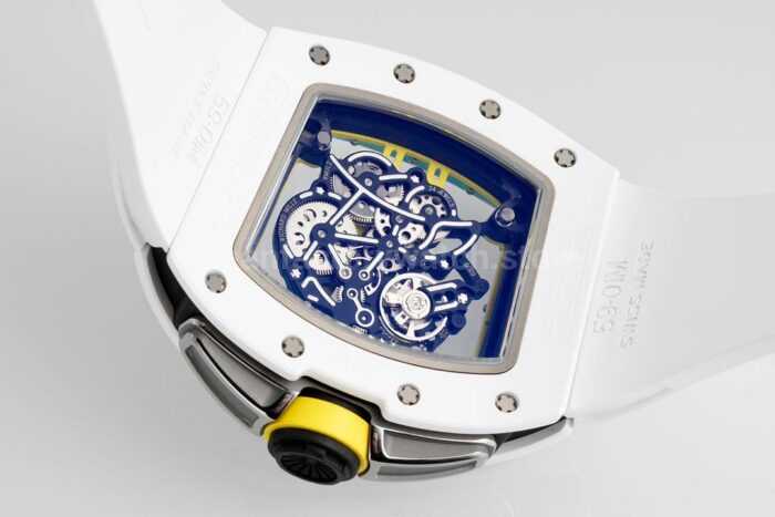 ZF Factory Richard Mille RM 61-01 Yohan Blake 42.7mm White Ceramic White Rubber Strap Skeletonized Green Dial - Image 8