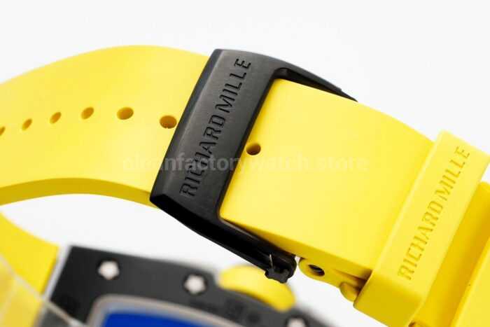 ZF Factory Richard Mille RM 61-01 Yohan Blake 42.7mm Black Ceramic Yellow Rubber Strap Skeletonized Green Dial - Image 9