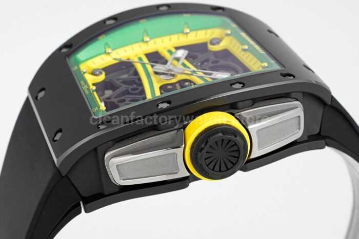 ZF Factory Richard Mille RM 61-01 Yohan Blake 42.7mm Black Ceramic Black Rubber Strap Skeletonized Green Dial - Image 7