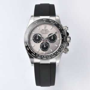 Clean Factory Daytona 126519LN-0006 replica with grey dial and black rubber strap