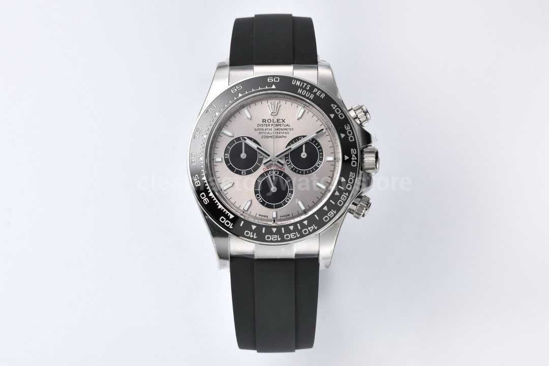 2953d685 0f5e 46c5 Aa54 Ef3914332952 Clean Factory Daytona 126519LN-0006 replica with grey dial and black rubber strap