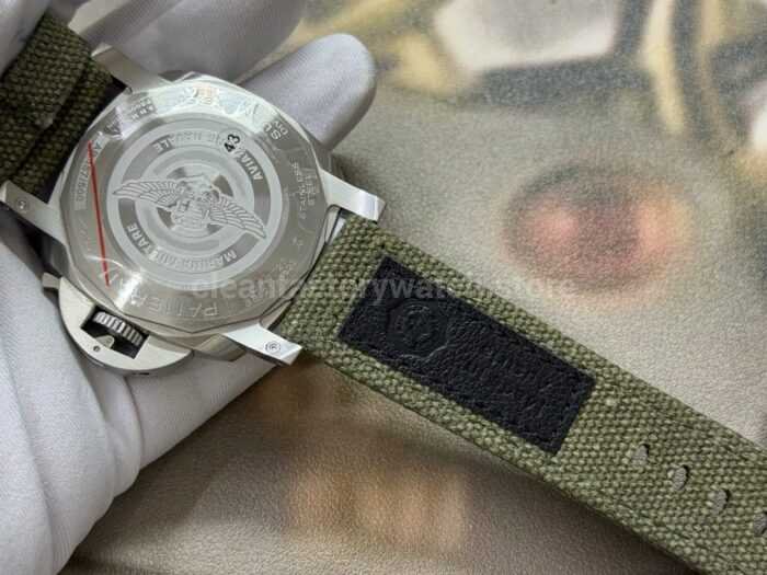 VS Factory Panerai Submersible PAM1697 44mm Steel Canvas Strap Green Dial - Image 8