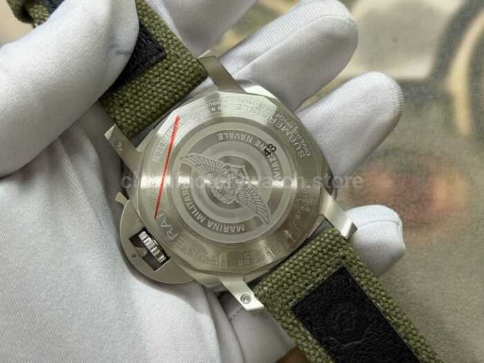 VS Factory Panerai Submersible PAM1697 44mm Steel Canvas Strap Green Dial - Image 7