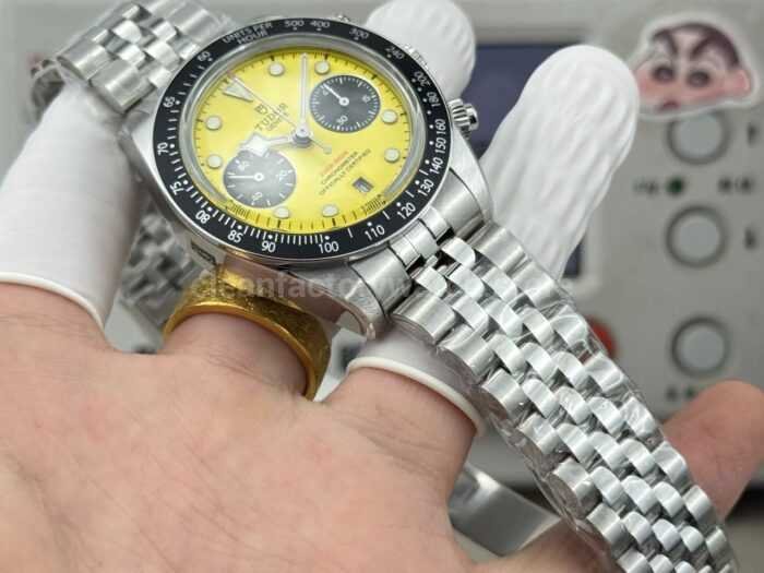 3C Factory Tudor Black Bay Chrono M79310N-0001 41mm Full Steel Yellow Dial Jubilee - Image 6