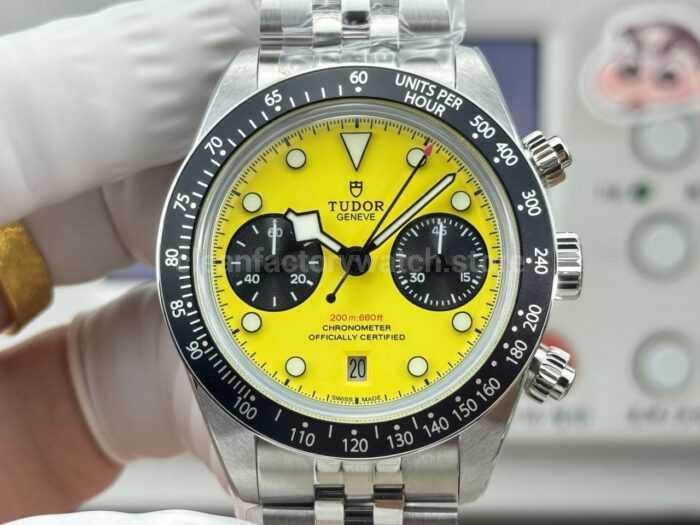 3C Factory Tudor Black Bay Chrono M79310N-0001 41mm Full Steel Yellow Dial Jubilee - Image 5