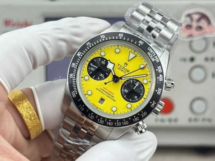 3C Factory Tudor Black Bay Chrono M79310N-0001 41mm Full Steel Yellow Dial Jubilee - Image 3