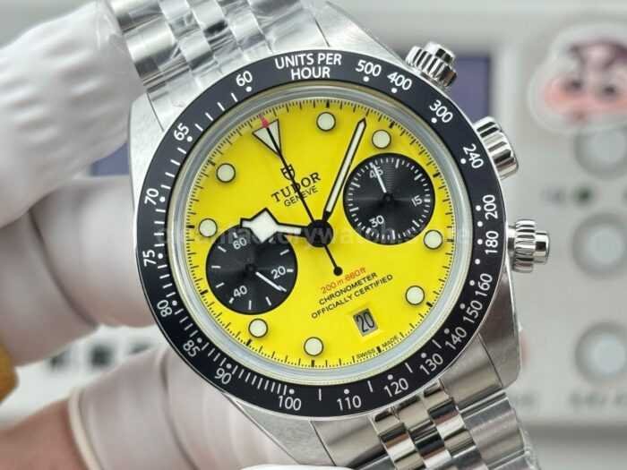 3C Factory Tudor Black Bay Chrono M79310N-0001 41mm Full Steel Yellow Dial Jubilee - Image 4