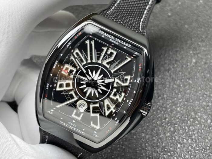 ABF Factory Franck Muller Vanguard V45 44mm Black Ceramic Textile Strap White Arabic Numerals Black Dial - Image 3