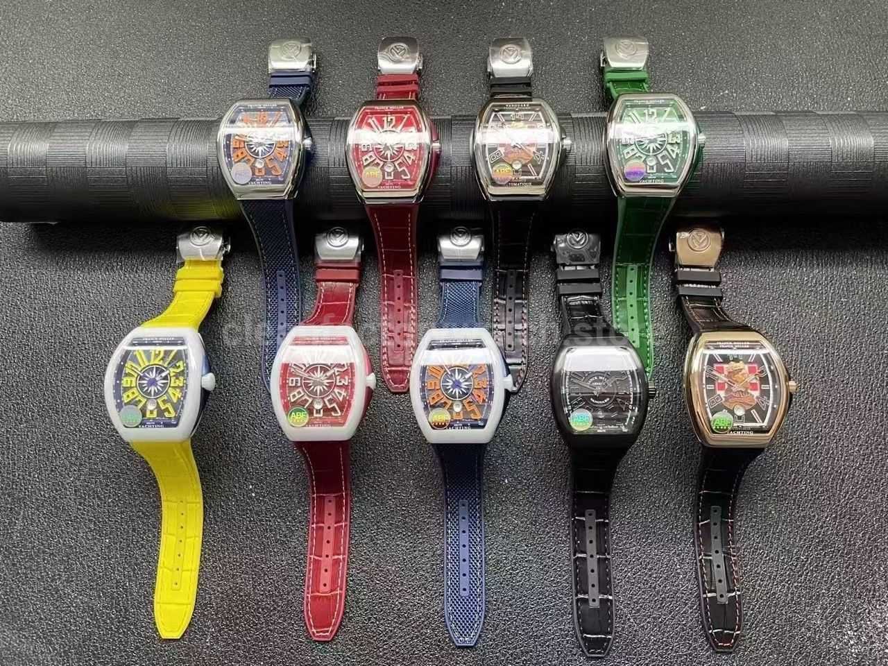 ABF Factory Franck Muller Vanguard V45 44mm Steel Textile Strap Orange Arabic Numerals Blue Dial 1 ABF Factory Franck Muller Vanguard V45 44mm Steel Textile Strap Orange Arabic Numerals Blue Dial 1 Super Clone Watch,Clean Factory Watch