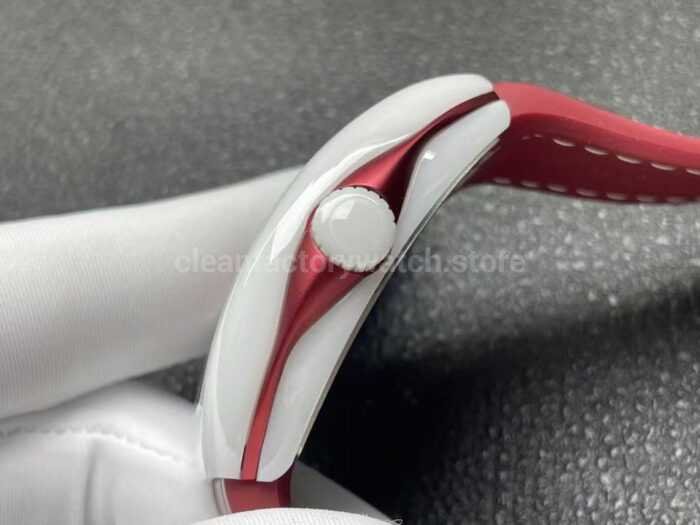 ABF Factory Franck Muller Vanguard V45 44mm White Ceramic Red Leather Strap Red Dial - Image 6