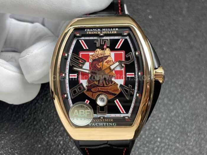 ABF Factory Franck Muller Vanguard Zvonimir V45 44mm Rose Gold Leather Strap Black Dial - Image 4