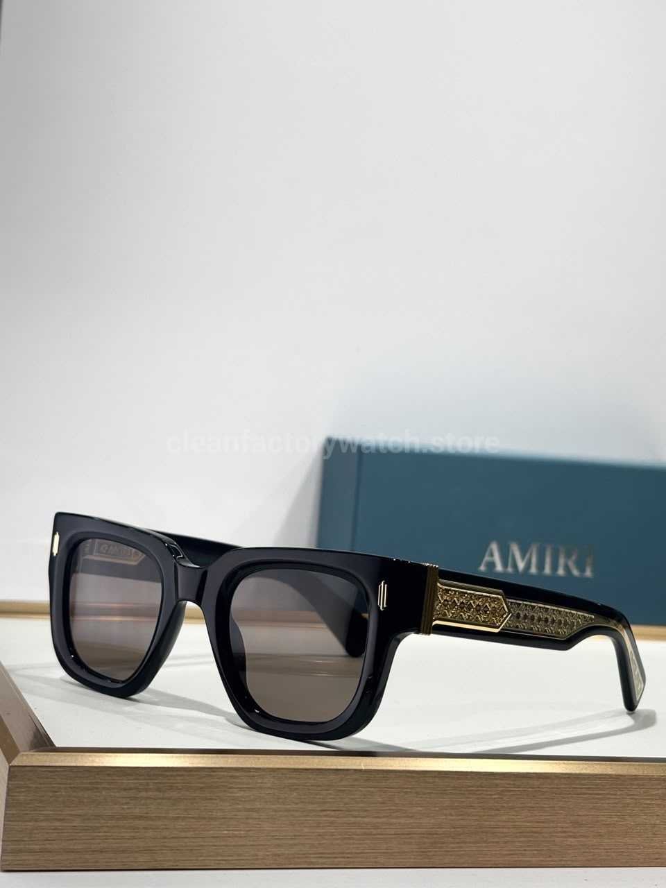 Amiri Mulholland Square Sunglasses | Black Frame with Grey Gradient Lenses
