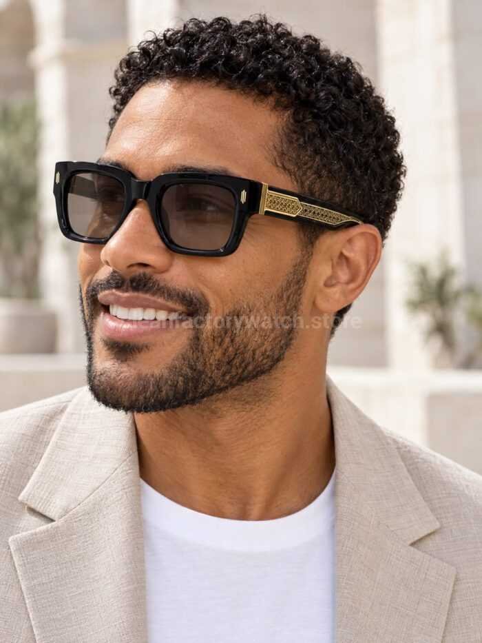Amiri Mulholland Square Sunglasses | Black Frame with Grey Gradient Lenses - Image 2