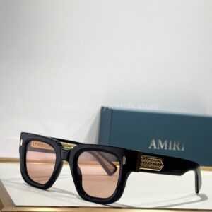 Amiri Mulholland Square Sunglasses | Black Frame with Rose-Tinted Lenses