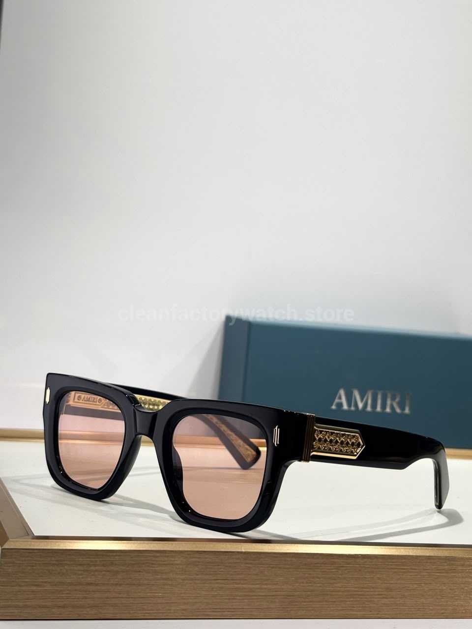 Amiri Mulholland Square Sunglasses | Black Frame with Rose-Tinted Lenses