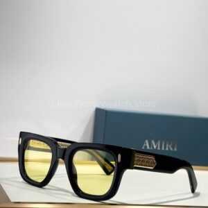 Amiri Mulholland Square Sunglasses | Black Frame with Yellow-Tinted Lenses