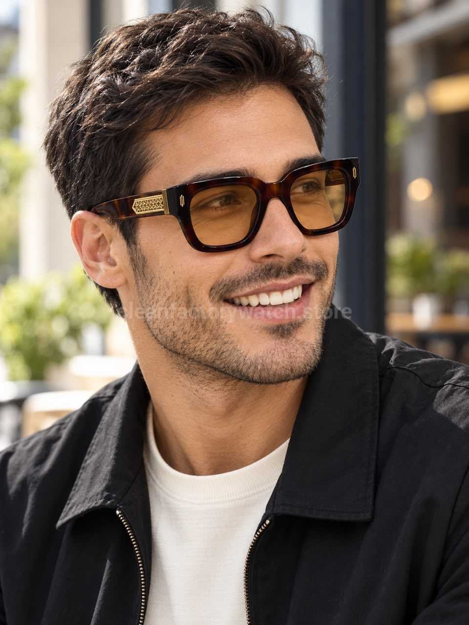 Amiri Mulholland Square Sunglasses | Dark Tortoiseshell Frame with Brown Gradient Lenses