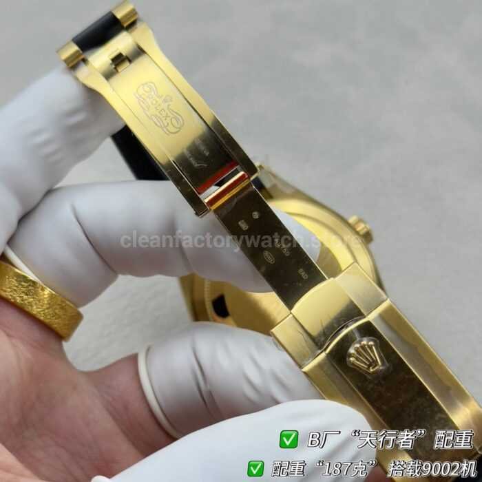 B Factory Rolex Sky-Dweller 336238-0001 42mm Yellow Gold Oysterflex Champagne Dial - Image 10