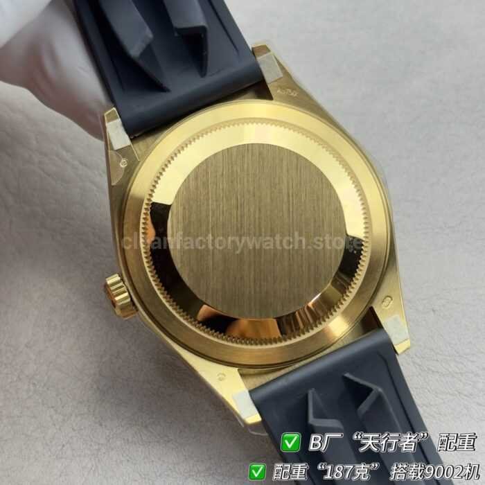 B Factory Rolex Sky-Dweller 336238-0001 42mm Yellow Gold Oysterflex Champagne Dial - Image 8