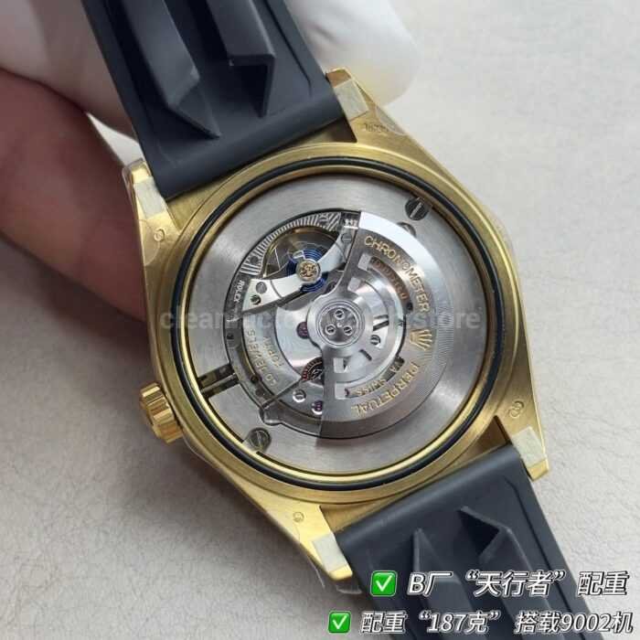 B Factory Rolex Sky-Dweller 336238-0002 42mm Yellow Gold Oysterflex Black Dial - Image 9