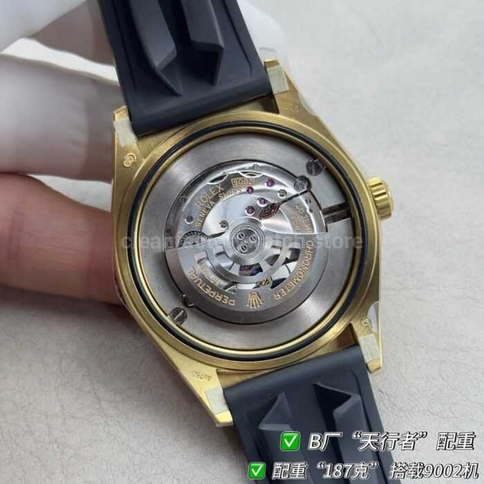 B Factory Rolex Sky-Dweller 336238-0004 42mm Yellow Gold Oysterflex Green Dial - Image 9