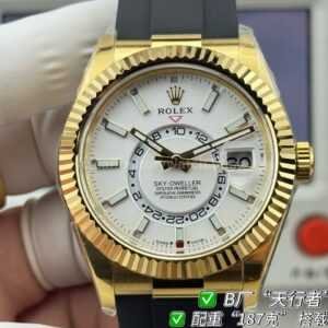 B Factory Rolex Sky-Dweller 336239-0002 white gold Oysterflex black dial