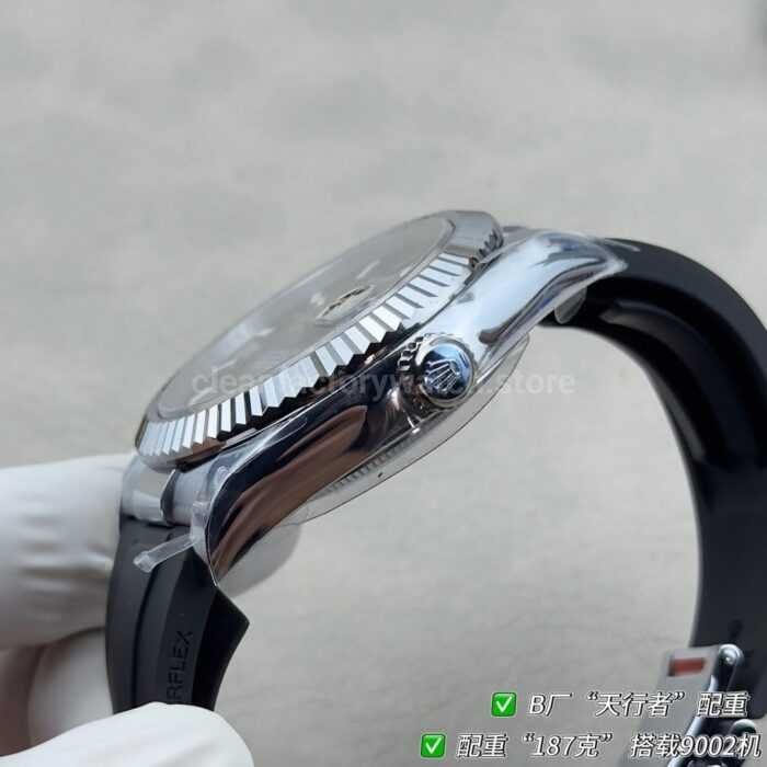 B Factory Rolex Sky-Dweller 336239-0002 42mm White Gold Oysterflex Black Dial - Image 7