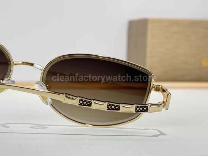 Bottega Veneta 5G587 Square Sunglasses | Light Gold Frame & Brown Gradient Lenses - Image 8
