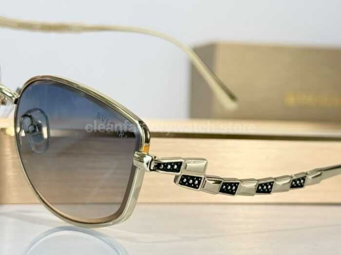 Bottega Veneta 5G587 Square Sunglasses | Light Gold Frame & Grey Gradient Lenses - Image 6