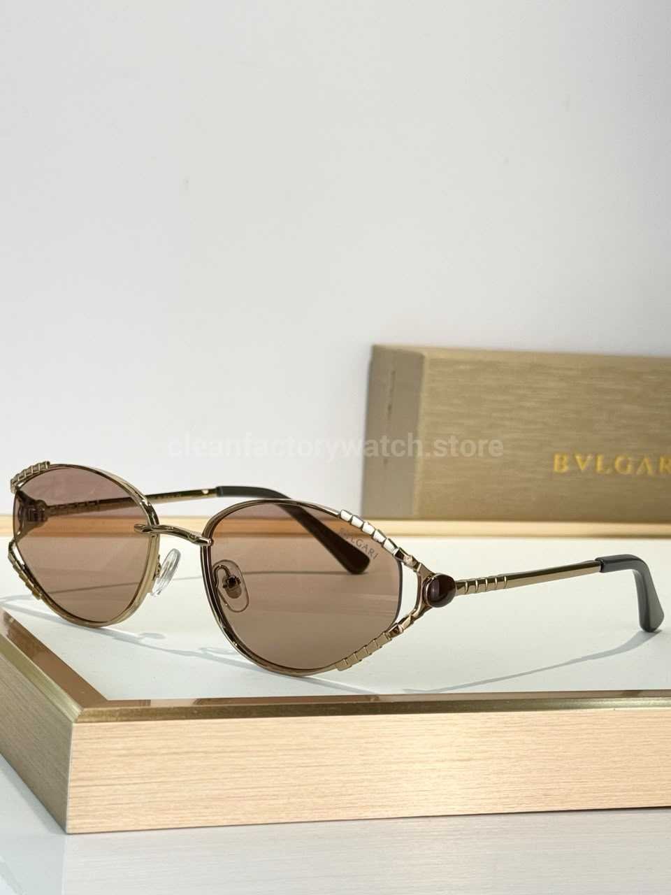 Bvlgari BV5025 S Butterfly Sunglasses | Light Gold Frame & Light Brown Lenses