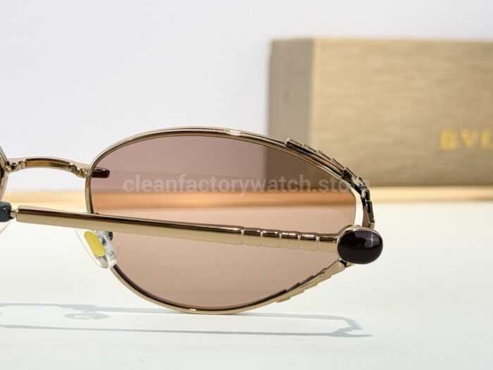Bvlgari BV5025 S Butterfly Sunglasses | Light Gold Frame & Light Brown Lenses - Image 6