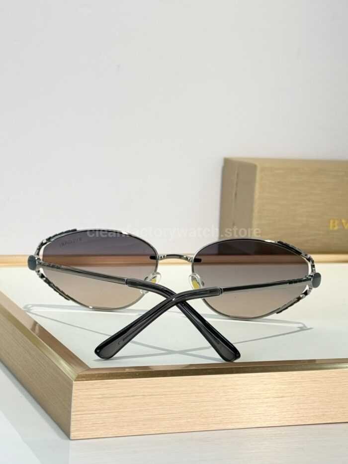 Bvlgari BV5025 S Butterfly Sunglasses | Silver Frame & Grey Gradient Lenses - Image 4