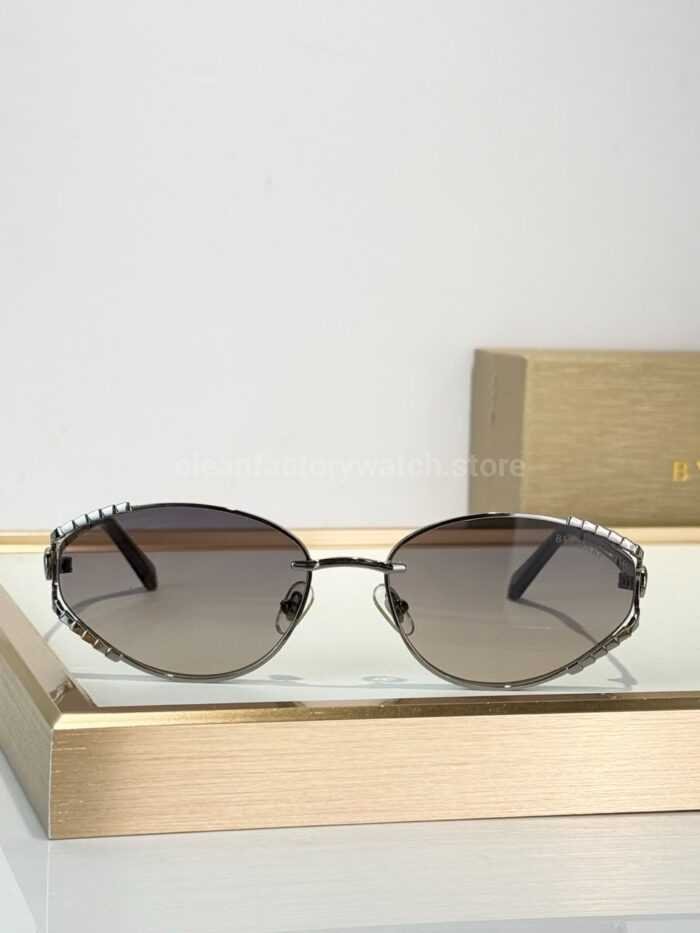 Bvlgari BV5025 S Butterfly Sunglasses | Silver Frame & Grey Gradient Lenses - Image 3