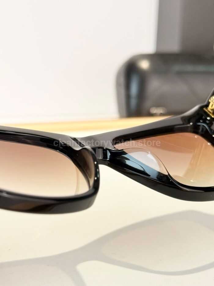 Chanel CH3518 Cat-Eye Sunglasses | Black Frame with Brown Gradient Lenses - Image 5